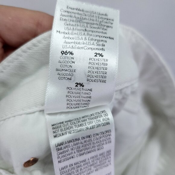 Mother Jeans Women’s 27 Mid Waisted Looker Ankle Fray Glass Slipper White - Picture 12 of 14